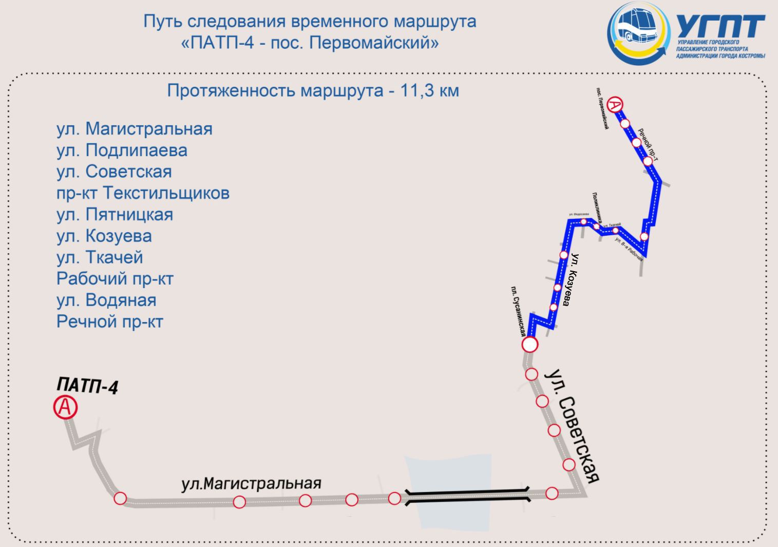 Автобус 4 кострома карта