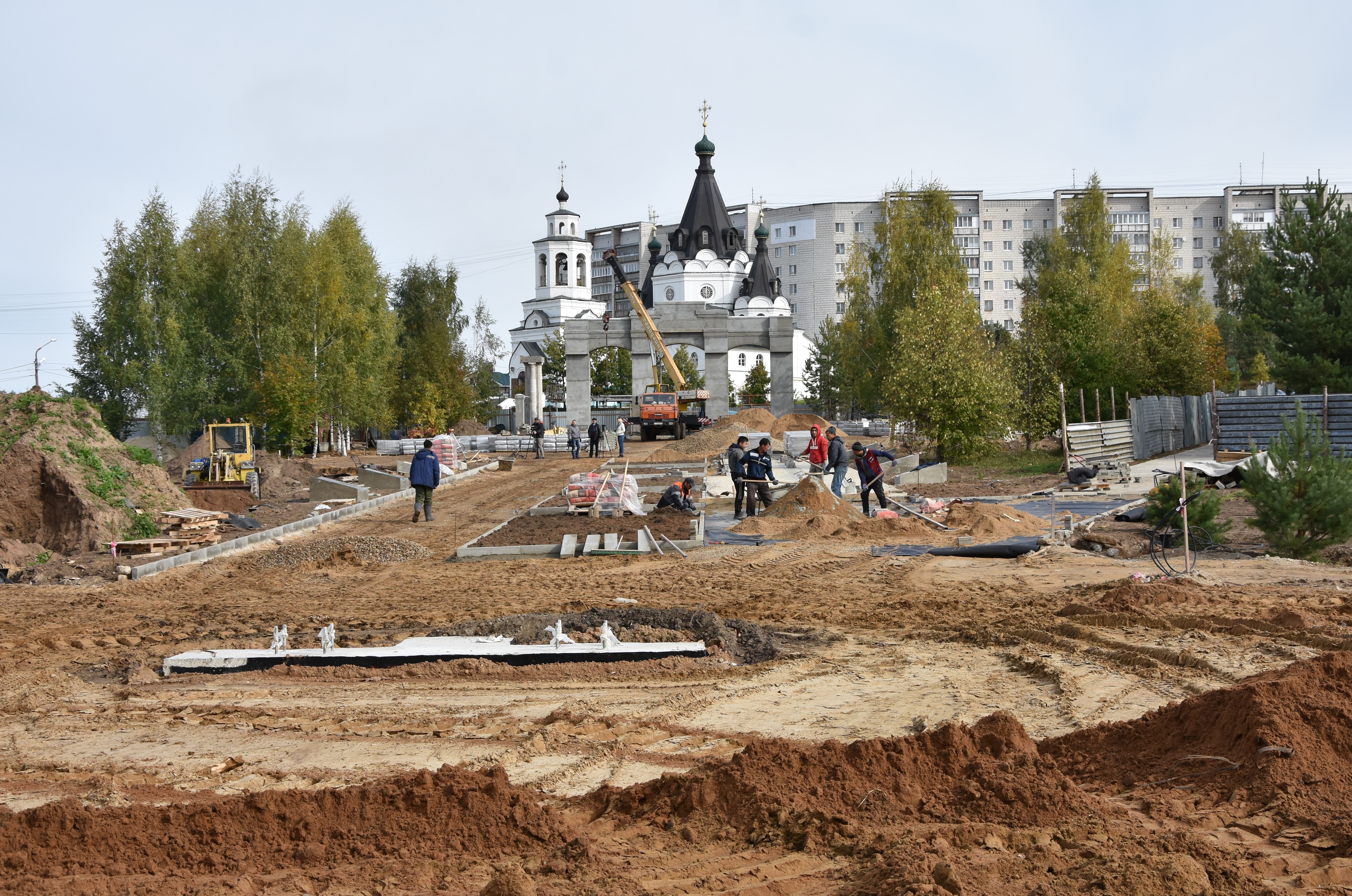 Ход благоустройства парка Победы в Костроме проконтролировала общественная  комиссия